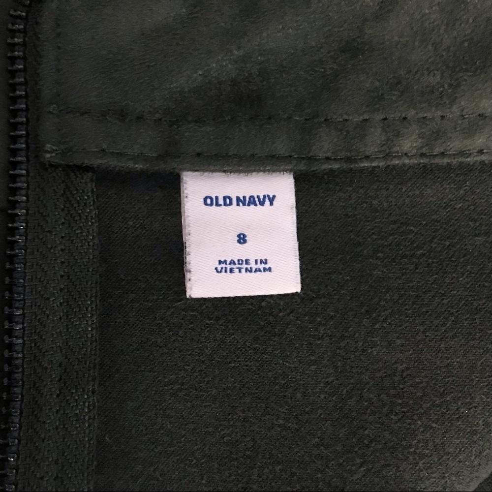 Old Navy Moto Faux Suede Military Olive Green Preppy Academia Mini Skirt - Picture 6 of 7